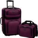 U.S. Traveler Rio Rugged Fabric Expandable Carry-on Luggage, Purple, Set