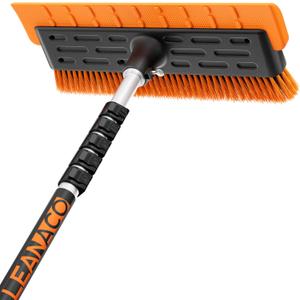 Year-Round Roof Rakes for Snow, Leaves & Moss – 16” No-Scratch Foam Blade & Roof Brush, 4.7-21ft Telescoping Snow Rake for Roof, Solar Panels, RVs & Cars, C-Shaped Push/Pull Roof--Patent Pending