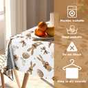 Happy Easter Tablecloth Square 54x54 Inch Easter Eggs Bunny Carrots Table Cloth,Stain Resistance Polyester Spring Rabbits Brown Table Covers for Kitchen Dining,Small Tablecloths for Party Picnic