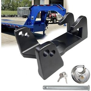 Gooseneck Trailer Lock, Heavy-Duty 2-5/16" Gooseneck Coupler Lock Fit for Model TL-50 Coupler, Heavy Trailers, Livestock Haulers and RVs Black