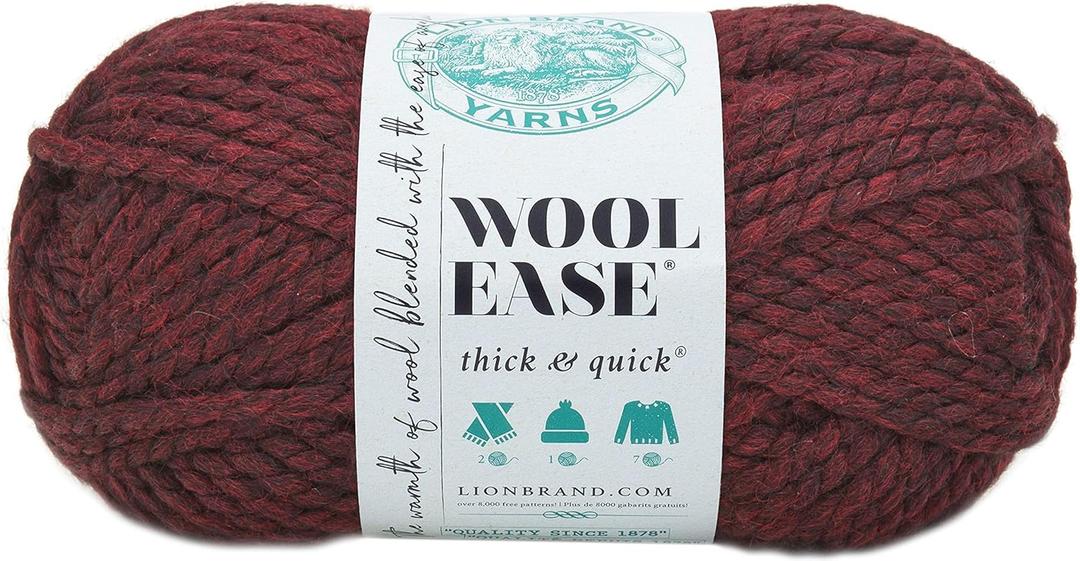 Lion Brand Bulk Buy Wool Ease Thick and Quick Yarn (3-Pack) Claret 640-143