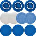 THINKWORK 10 Pcs Car Polishing Pad - 10 Inch Buffing Pad, Microfiber Wax Applicator Pad, Wool, Coral Fleece