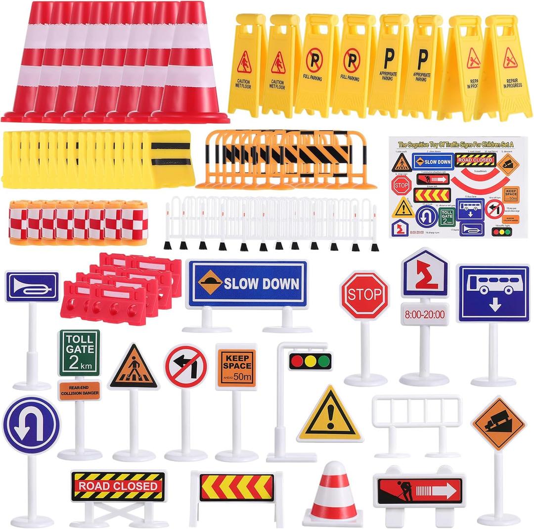 Toddmomy 1 Set Traffic Signs for Kids, Mini Stop Signs Street Road Sign for Educational Preschool Train Cars Track Accessories