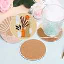 DOTSOPS 8Pack Landscape Diamond Painting Coaster with Holder 5D Diamond Art Kits for Adults Round Full Drill Beginners Gem Dots Craft Arts Supplies Party Home Decor Abstract