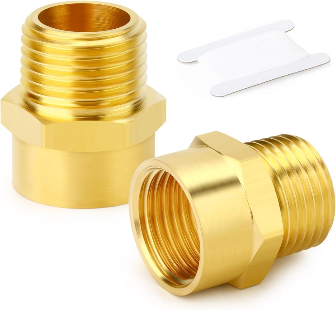 GASHER 2Pcs 1" G Thread Female × 1" NPT Thread Male Brass Pipe Fitting Adapter, G to NPT Adapter