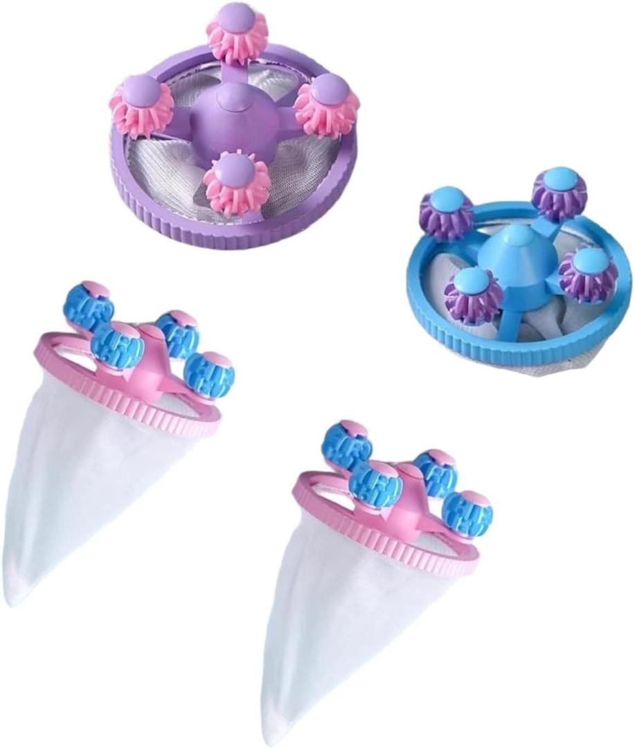 Upgrade Pet Hair Remover for Laundry - Lint Catcher for Washing Machine, Reusable Household Hair FilterWasher Lint Trap Net Pouch (4 Pieces)