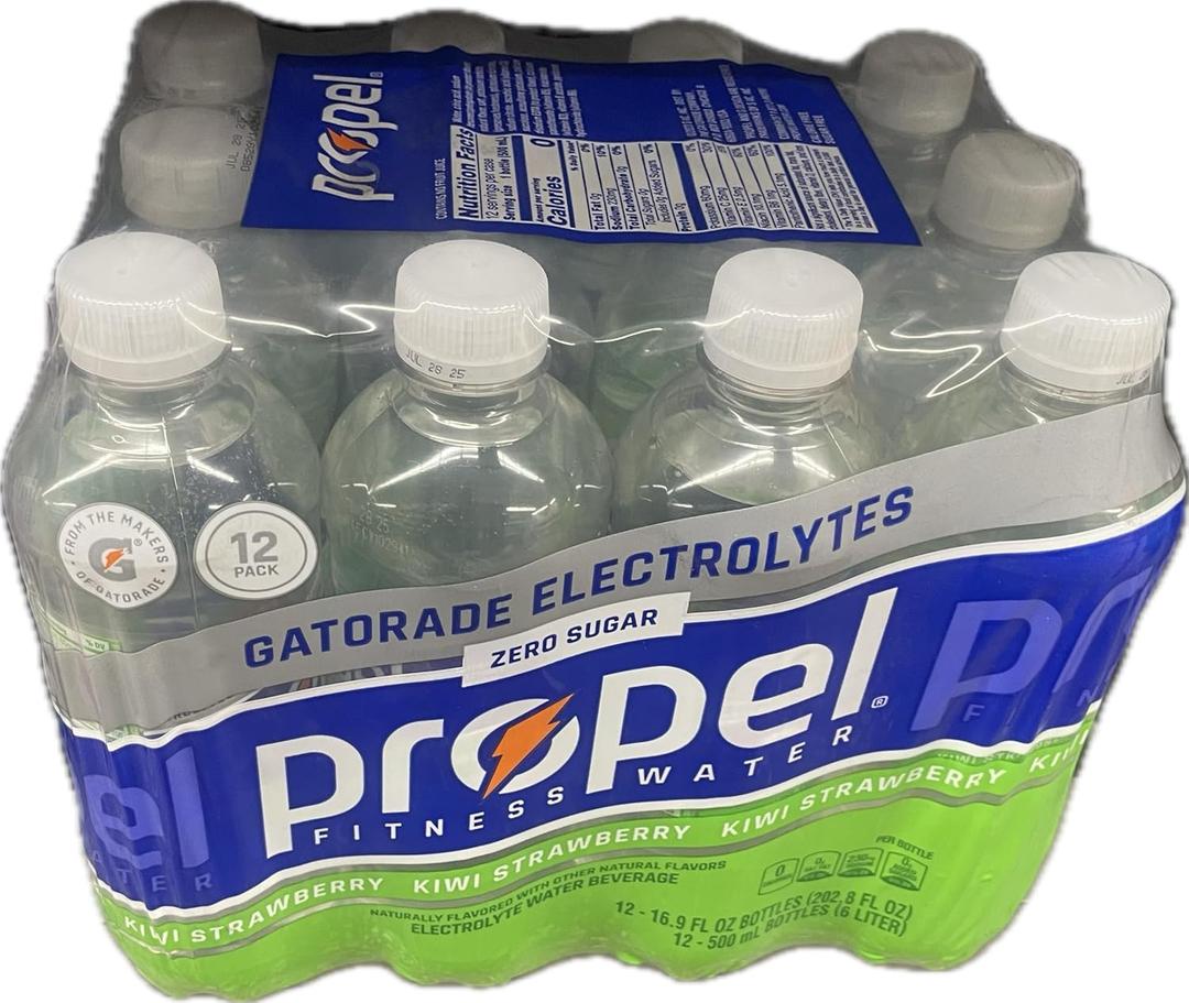 PROP3L Z3RO, Kiwi Strawberry, Zero Calorie Sports Drinking Water with Electrolytes and Vitamins C&E, 16.9 Fl Oz - [12 PACK], BB Date: 07/14/2025