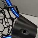 Telescoping Metal Lock Fishing Net Blue Aluminum Alloy Rubber Fish Net - Adjustable Length Lightweight Foldable Large Fishing Net with Handle Collapsible Extendable Fishing Accessories (Blue:3-section pole|length:63.7")