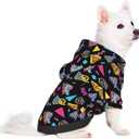 Stay Warm in Style with Dog Hoodie Sweater for Pets (Black Retro 80S 90S), Size M