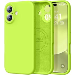 Vooii Magnetic for iPhone 17 Case, Compatible with Magsafe (Premium Liquid Silicone) (Integrated Camera Control Button) Full Body Protective Anti-Scratch Microfiber Lining 6.3", Green