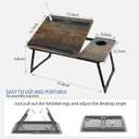 Laptop Desk for Bed, Laptops Bed Tray Desk with 5 Different Angles, Foldable Laptop Bed Table with USB Charge Port and Cup Holder for Writing Working (Rustic Brown)