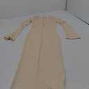 Milumia Women's Cut Out Crochet Cover Up Dress Scoop Neck Long Sleeve Maxi Beach Dress Coverup (Apricot), S