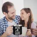 Dad Gifts from Daughter Son - Best Dad Mug Gifts for Valentines Day, Funny Birthday Gift Ideas for Dads, Fathers, Men, 14 OZ Stainless Steel Insulated Travel Coffee Mug Cup, Black