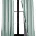RYB HOME 100% Blackout Linen Textured Curtains 90 inches Long, Thermal Insulating Privacy Energy Saving for Bedroom Living Room Window Office Theater Baby Nursery, W 52 x L 90 in, Aqua, 2 Panels