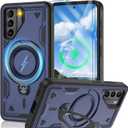 Gritup for Samsung Galaxy-S21-Case with Magsafe & [HD Screen Protector2][Anti-Fingerprint], 360Metal Rotated Kickstand,Military Grade Shockproof Protective for Galaxy S21 Case,Blue