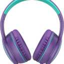 RORSOU R10 Over-Ear Headphones with Microphone, Lightweight Folding Stereo Bass Headset with 1.5M No-Tangle Cord, Portable Wired Headphones for Smartphone Tablet Computer MP3 / 4 (Purple)