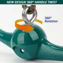 YAMIPROBI Swing Spins Set: 360 Handle Twist-Spin Flips Toy - Slackline Attachments Activate Play Powers - Accessories for Kids' Playground and Backyard Fun, Green