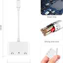 3in1 Lighting to 3.5mm,Headphone Adapter for iPhone, Dual Earphone Jack Audio and Charging Adapter,Headphone Splitter for iPhone 14/13/12/11/XS Max/XR/8/7 Plus /6/ iPad,Support iOS 10 to16