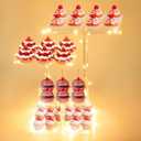lahnao 4 Tier Cupcake Stand,Dessert Table Display Set with LED Light,Acrylic Cup Cake Tower Stand,Clear Cupcake Holder,Desert Stand for Weddings, Birthday, Parties Events,Baby Shower
