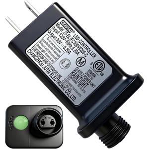 Yowin 30V 6W Class 2 Power Supply 120V AC 60hz Christmas Tree Lights Adapter with 6h Timer, 8 Modes Power Supply Waterproof Inflatable Plug Replacement, 2 Pin LED Driver Connector for Outdoor Lights
