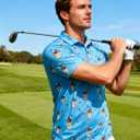 uideazone Golf Shirts for Men Dry Fit Polo Shirt Short Sleeve Moisture Wicking Golf Polos Performance Golf Tennis Shirt (Blue, XL)