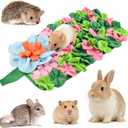 Rabbit Foraging Mat, 18"x10" Snuffle Feeding Mat for Rabbits Guinea Pigs Chinchillas, Pet Feed Game Slow Eat for Small Animals Interactive Puzzle Feed Mat, Washable,Fun Design