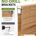 LazBlinds 100% Blackout No Drill Bamboo Roman Shades, Cordless Bamboo Blinds for Indoor Windows, Room Darkening Shades for Home & Patio, Thermal Insulated, Brown206, 23" W x 48" H