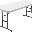 Lifetime 6-Foot Adjustable Height Nesting Table, Commercial, White Granite