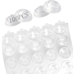 Cabinet Door Bumper, 100Pcs Clear Cabinet Rubber Bumpers Self-Adhesive for Kitchen Drawers, Picture Frames, Cupboard Doors