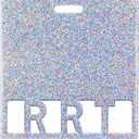 Plifal RRT Badge Buddy Card Holder - Rapid Response Team Glitter Sliver Nurse Nursing Accessories Horizontal ID Name Identification Tags for Hospital Medical Student Work