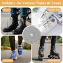2 Pair Silver Shoe Laces for Womens Sneakers, Glitter Round Shoe Laces, Sparkling Round Shoelaces String for Sneakers Boots Sweatpants Hoodies Accessories (Silver)