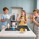 2 x Palksky Silicone Mat for Ninja Swirl Ice Creami Maker,1 Set of 2 Silicone Pad for Ninja Soft Serve Cream Machine Accessories and Creami Pint Containers,Black