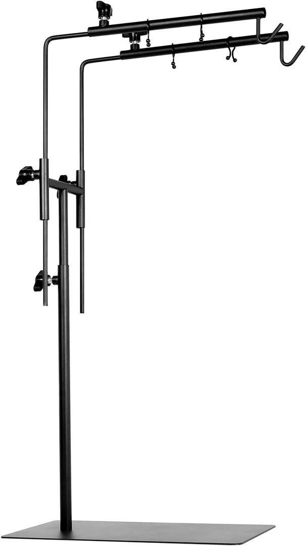 BETAZOOER Reptile Dual Lamp Stand Metal Adjustable 15.5-37.5 Inch Lamp Holder Bracket Light Hanger Fixture Retractable Ideal for Reptile Glass Terrarium Amphibians/Terrestrial Vivarium