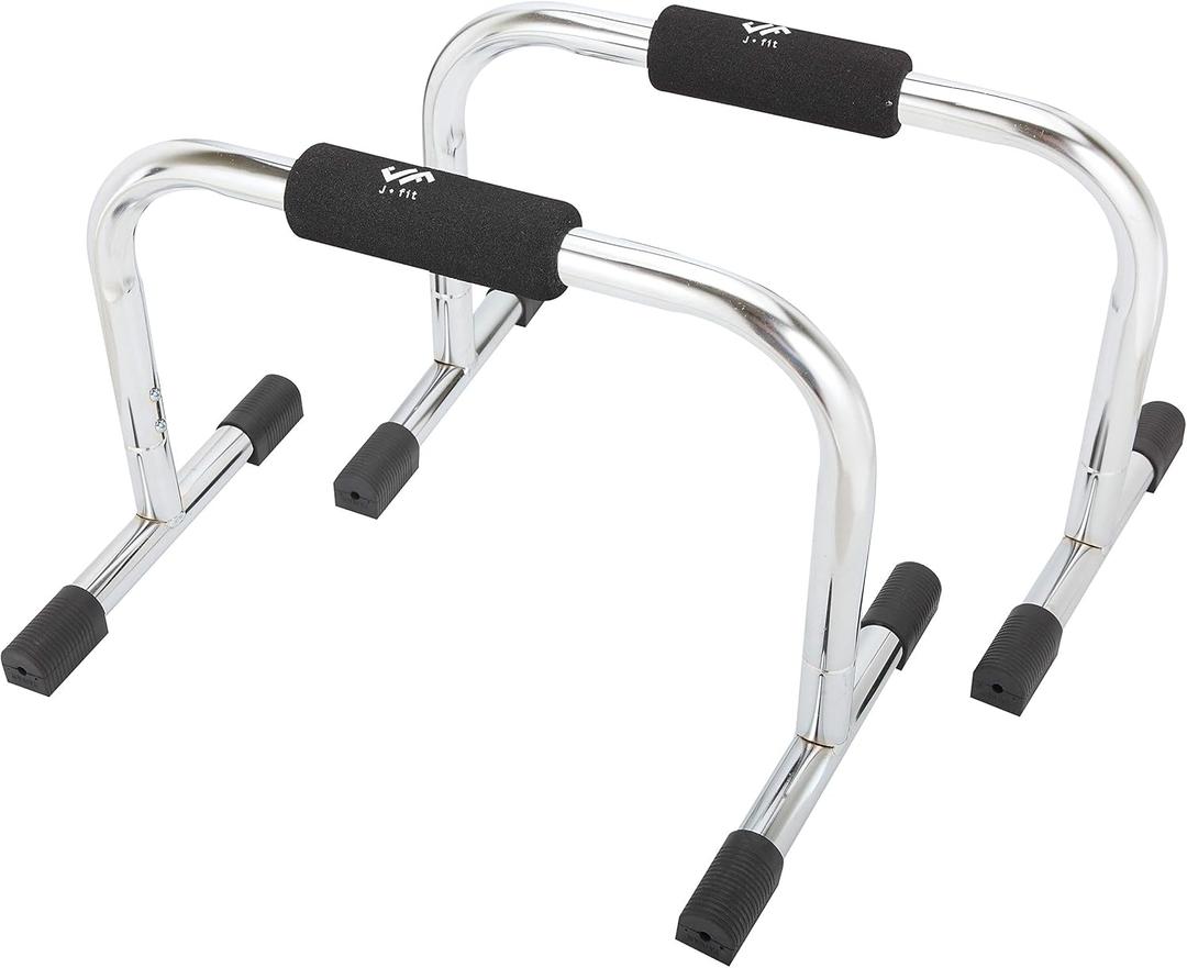 JFIT Pro Push Up Bar Stand, Set of 2 Bars - Made in Taiwan - UPDATED STYLE - 9" or 11" Options - NEW Thicker Grips and Non-Skid Feet for Enhanced Push Ups