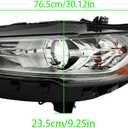 Silscvtt Headlights Front Head Lamps Replacement for Fusion 2017-2019 Halogen DRL Projector Headlights Left Side (Driver Side)