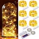 ZNYCYE 50 LED Fairy Lights with Timer,8.2Ft 8 Modes Battery Operated Fairy Lights, 6 Pack Mini Led String Lights for DIY Wedding Bedroom Mason Jar Vases Table Party Christmas Decoration (Warm White)