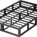 10 Inch Queen Metal Bed Frame Round Corner Low Platform Bed Frames 3500 LBS Heavy Duty Steel Slats Support Mattress Foundation No Box Spring Needed, Noise Free, Easy Assembly, Black