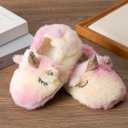 3 x Enteer Baby Girls' Cartoon Indoor Anti Slip House Slippers, 7-8M