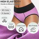 Womens Cotton Mid High Waisted Underwear Comfort Panties 5 Pack Briefs (M)