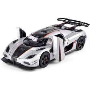 Toy Cars 1/32 Scale Koenigsegg One Diecast Cars,Car Models with Light Sound and Pull Back,Car Toys Birthday Gifts for Boys and Boyfriends 6.3*2.8*1.6 inches, Black 