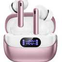 Wireless Earbuds, 42H Playtime Bluetooth 5.3 Headphones, HiFi Stereo Call Noise Cancelling Earbuds, IPX7 Waterproof Stereo in-Ear Earphones with LED Display for iOS Android (Elegant Rose Gold)