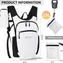 Hiking Backpack 10L/15L Small Daypack Lightweight Packable Travel Foldable Water Resistan for Women Men (White, 15L)
