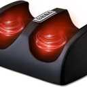 Foot Massager with Heat, Electric Foot and Calf Massager with Roller, Deep Tissue Massage for Plantar Fasciitis, Neuropathy & Pain Relief, Gifts for Women & Men(Black)