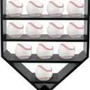 Baseball Display Case,Baseball Holders for Balls,12.8x16 inches Large Black Shadow Box for 12 Baseballs Wall Mount,Without Door,for Home Run and Collector Autograph Balls