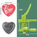 Happizza Heart-Shaped Button Maker Machine, Detachable Heart DIY Pin Button Maker Press Machine Kit, Badge Button Press Machine Pin Maker Machine with Free 100pcs Button Parts