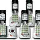 VTech CS6529-5 5-Handset DECT 6.0 Cordless Phone with Answering System, Caller ID/Call Waiting, Wall-Mountable, LCD Screen, Handset Speakerphone (Silver/Black)