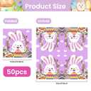 2 x 50 Pack Easter Paper Napkins, Disposable Bunny Napkins Easter Cocktail Napkins for Holiday Party Decorations