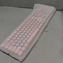 EWEADN TK950 Typewriter Keyboard Wireless Mechanical Keyboard, 104 Keys Aesthetic Typewriter Keyboards with White Backlit, Anti-Ghosting, Blue Switch Bluetooth/2.4GHz/Wired Keyboards-Pink
