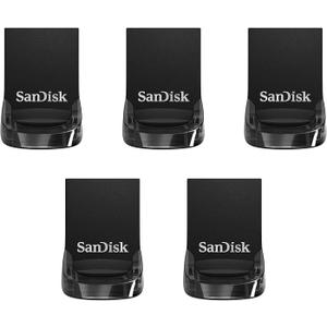SANDISK 64GB 5-Pack Ultra Fit USB 3.2 Gen 1 Flash Drive (5x64GB) - Up to 300MB/s, Plug-and-Stay Design, Non-Retail Packaging - SDCZ430-064G-GAM5C