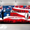 Memorial Day Backdrop Banner, Memorial Day Decorations for Office Home, Remember and Honor Backdrop Banner, Remember and Honor Sign Patriotic Decorations